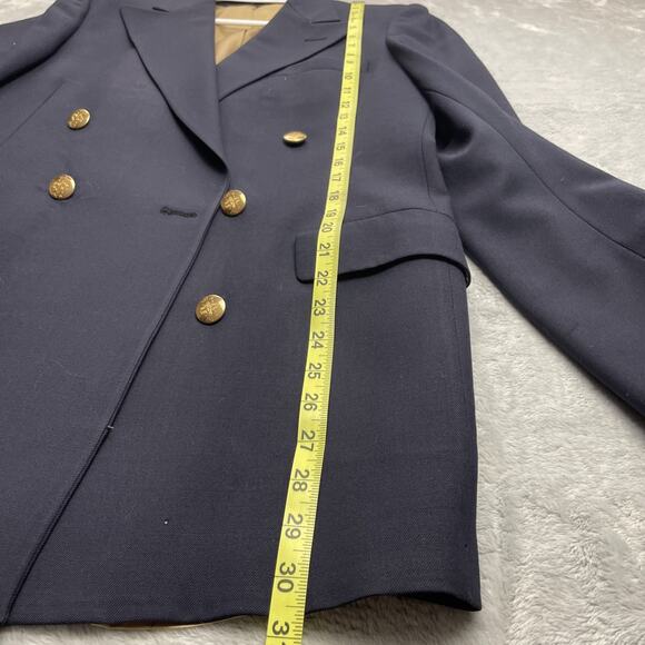 Vintage Bill Blass Nautical Suit Blazer Mens 32L Navy Wool Peak Double Breasted - Picture 12 of 16